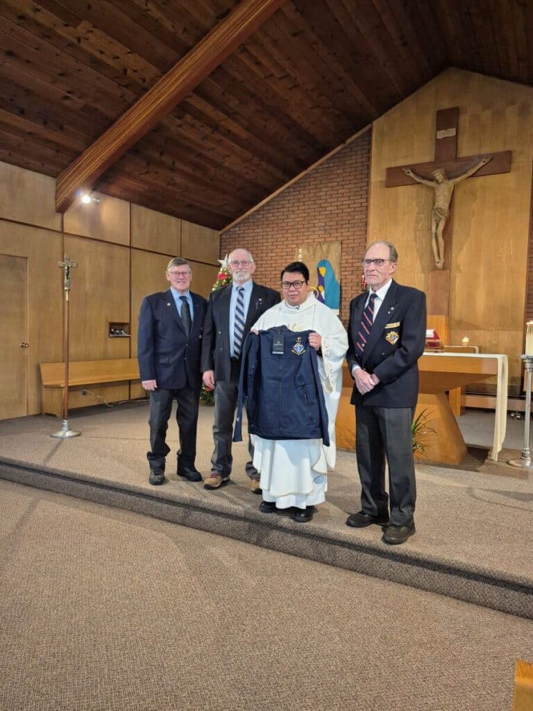 Windthorst Council #3802 Presented Their Chaplain with a Jacket 1 Windthorst Council #3802