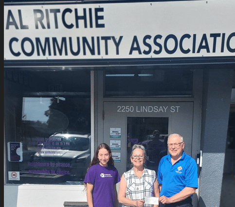 Charitable Foundation and Council #8896 Unite to Feed Those in Need 11 Carlee Binkley & Maria Belhumeur accept a cheque from GK Eugene
