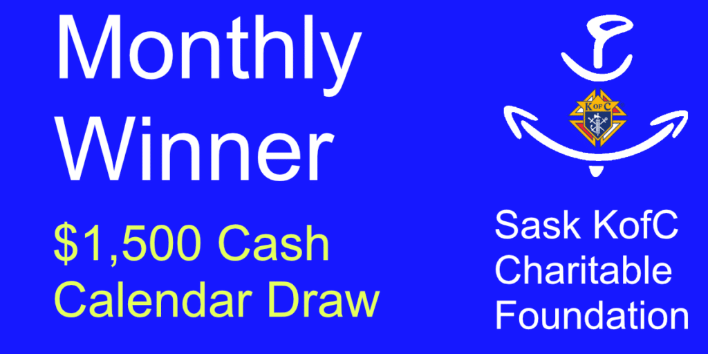Winner of the Monthly Cash Calendar Prize Draw - March 31 - 2026 5 $1,500 Monthly Winner
