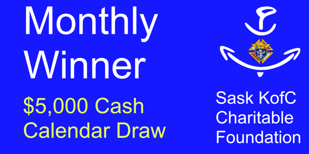 Winner of the Monthly Cash Calendar Prize Draw - June 30 - 2026 1 $5,000 Monthly Winner