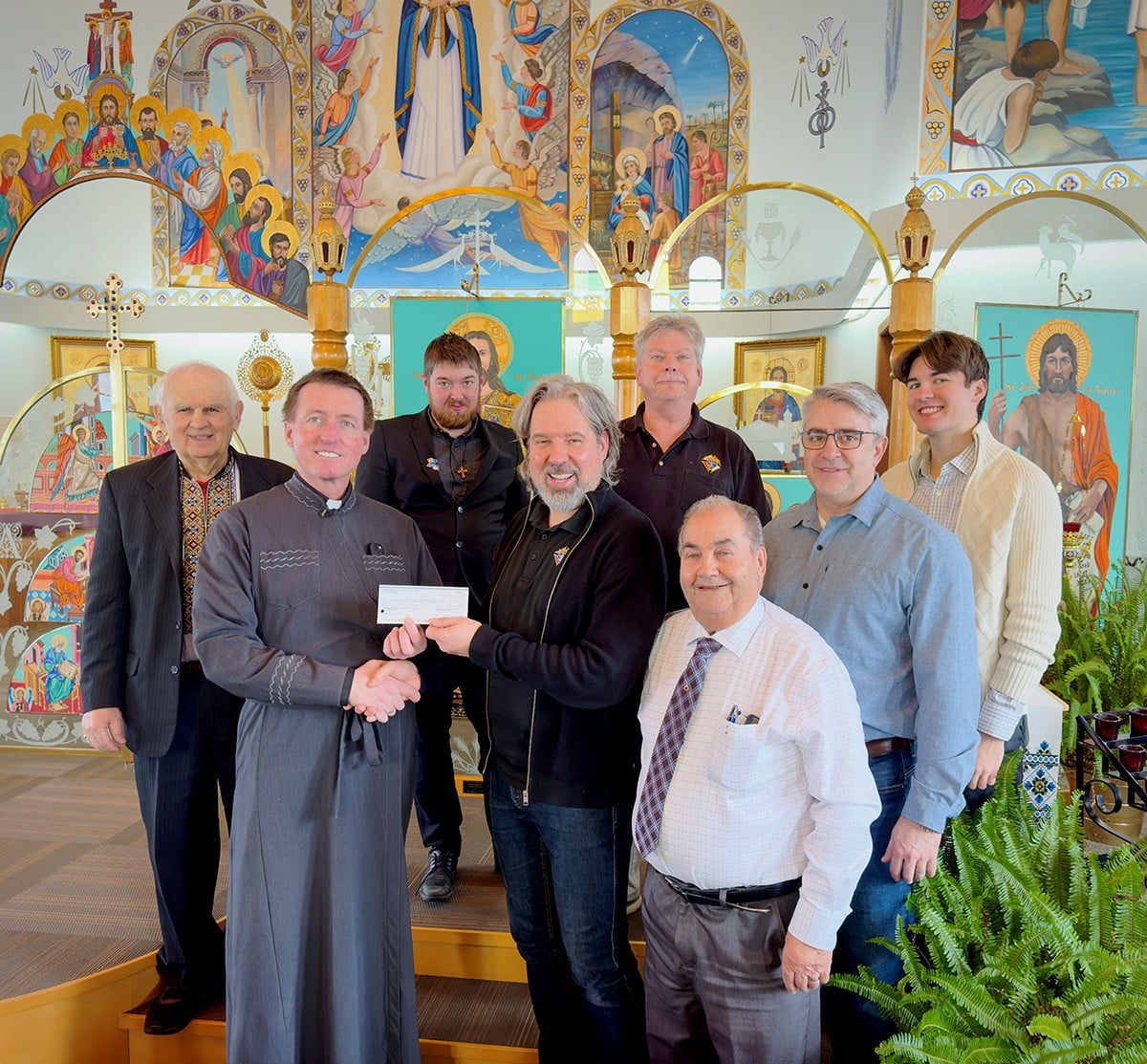 Photo left to right; Norbert Wasylenko, Fr. André Lalach, Jonathon Malowany, GK Myron Glova, Andy Praksas, Lawrence Popovitch, Jean Alonso, and Roman Lalach.