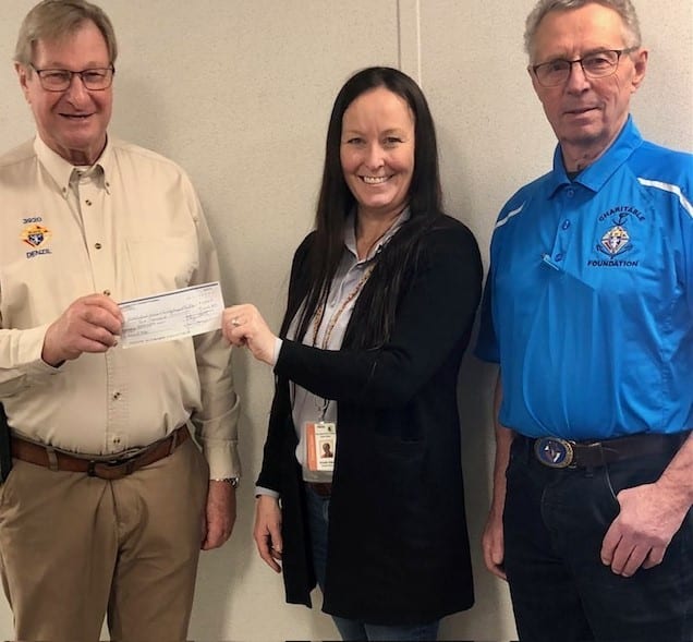 Pictured above are Council #3920 GK Denzil Irwin Sieben, Michelle Weber Executive Director of WC&FSCI, and Marvin DeSchryver Sask. K of C Charitable Foundation Board Representative.