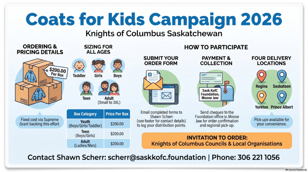 Sask K of C Coats for Kids Project 5 Coats for Kids Campaign